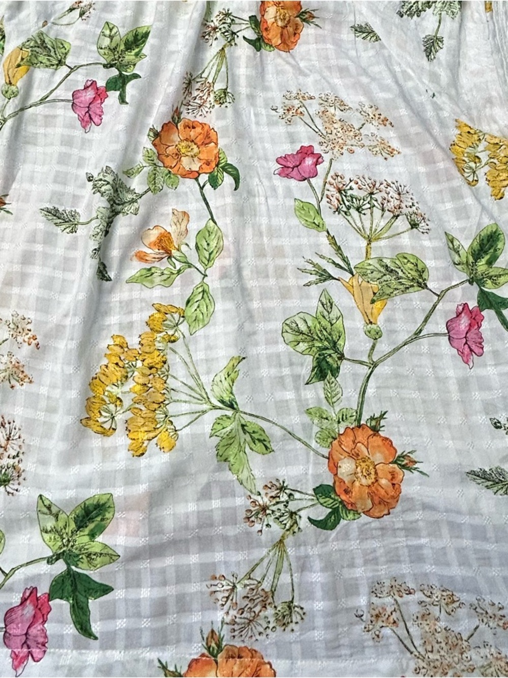 Jane & Delaney Floral Button-Front Top - White w/ Orange & Pink Flowers SZ M EUC - Picture 5 of 11
